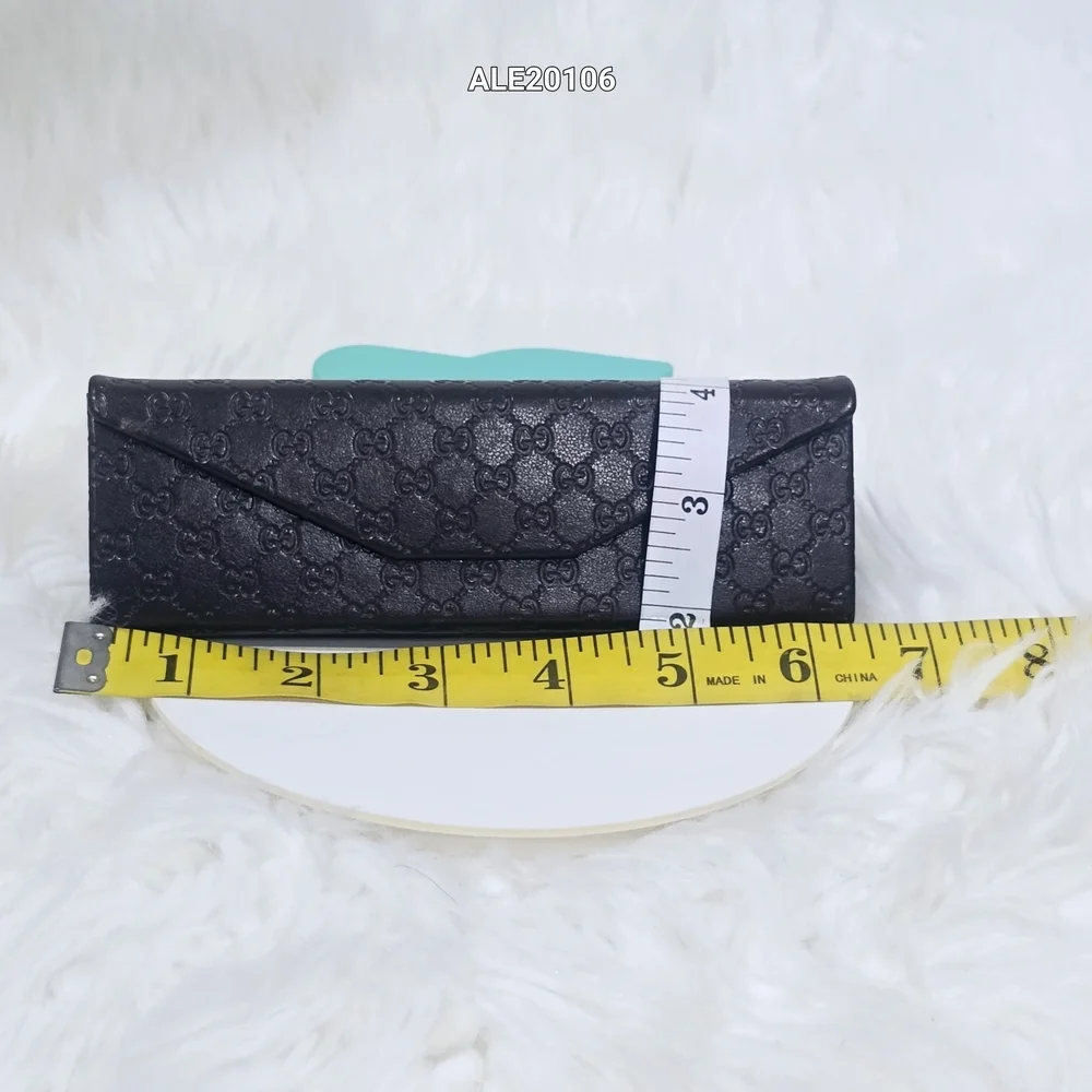 Gucci Brown Vintage pyramid Sunglass case Gucci monograms leather engraved.